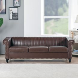 83.5" Width Traditional Square Arm removable cushion 3 seater Sofa