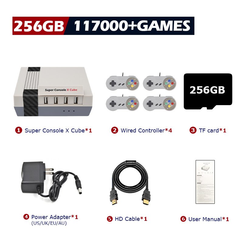 Super Console X Cube Retro Game Console Support 117000 Video Games 70 Emulators for PSP/PS1/DC/N64/MAME with Gamepads Super Console X Cube Retro Game Console Support 117000 Video Games 70 Emulators for PSP/PS1/DC/N64/MAME with Gamepads